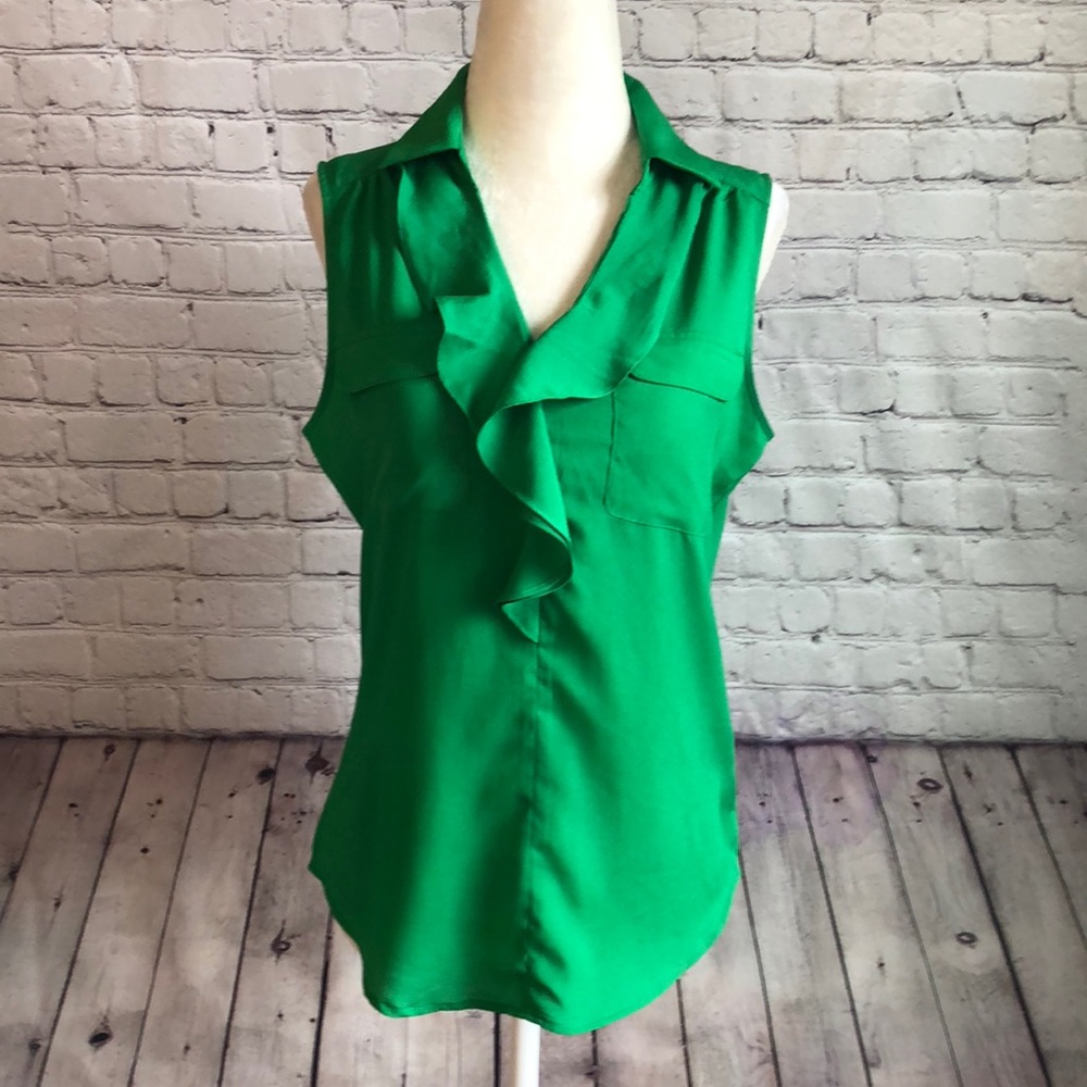 New York & Company green sleeveless top - size XS
